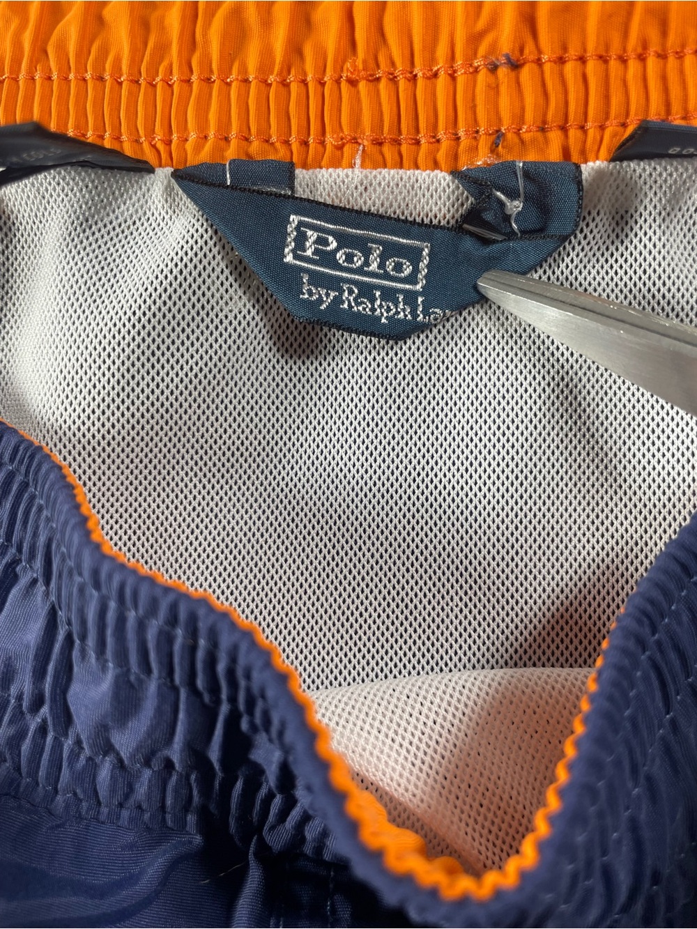 Polo by Ralph Lauren Navy Blue Swim Trunks‎ with Orange Pony - Picture 4 of 9